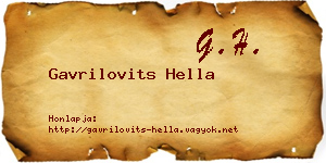 Gavrilovits Hella névjegykártya